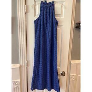 Crochet Lined Midi Tied Halter Neck Dress A New Day Grunge Y2K Women XS Beachy